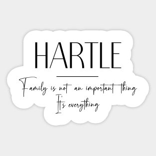 Hartle Family, Hartle Name, Hartle Middle Name Sticker